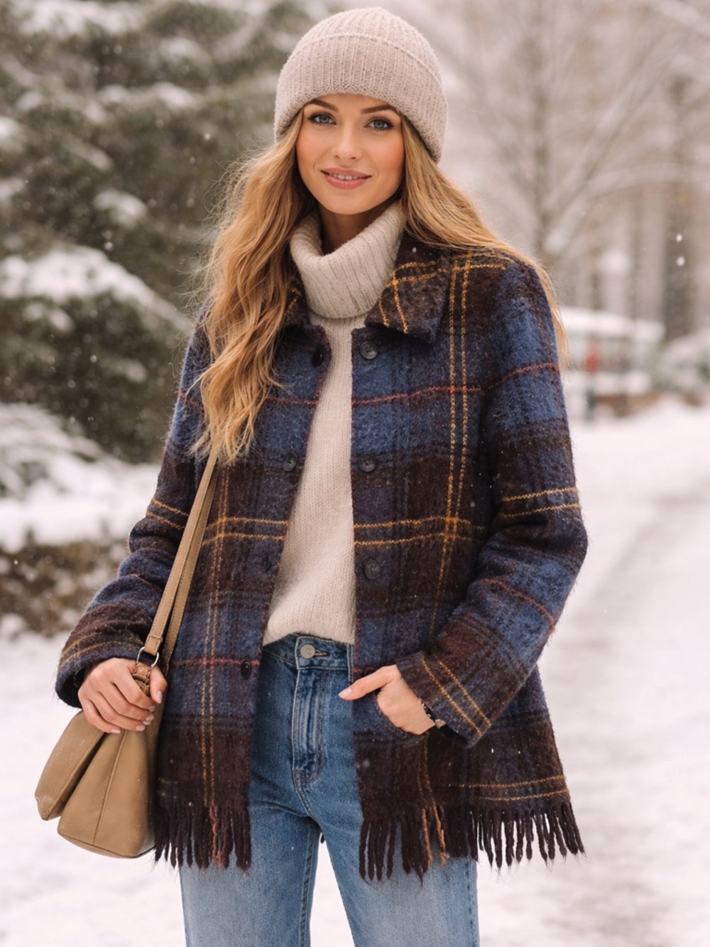 Free People Plaid coat